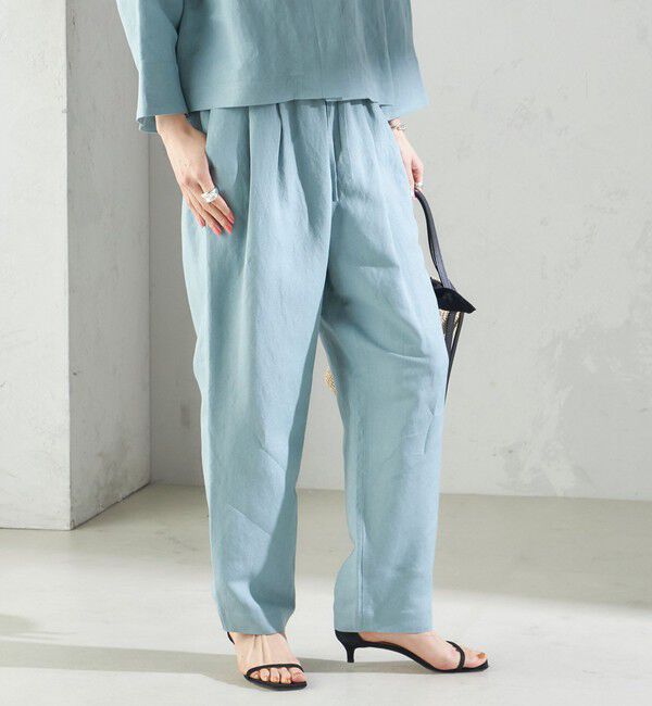 SHIPS for women「SHIPS Primary Navy Label:麻 レーヨン イージー パンツ」|その他|