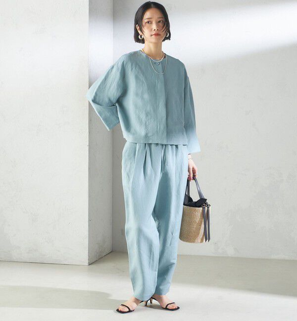 SHIPS for women「SHIPS Primary Navy Label:麻 レーヨン イージー パンツ」|その他|