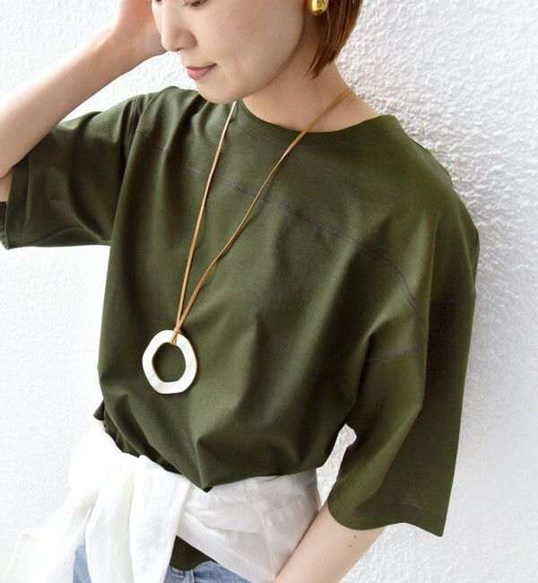 SHIPS for women「フットボール TEE」|Tシャツ・カットソー|ダークオリーブ