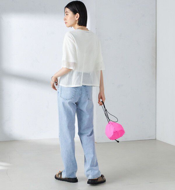 SHIPS for women「〈手洗い可能〉メッシュ編 半袖 ニット プルオーバー」|ニット・セーター|