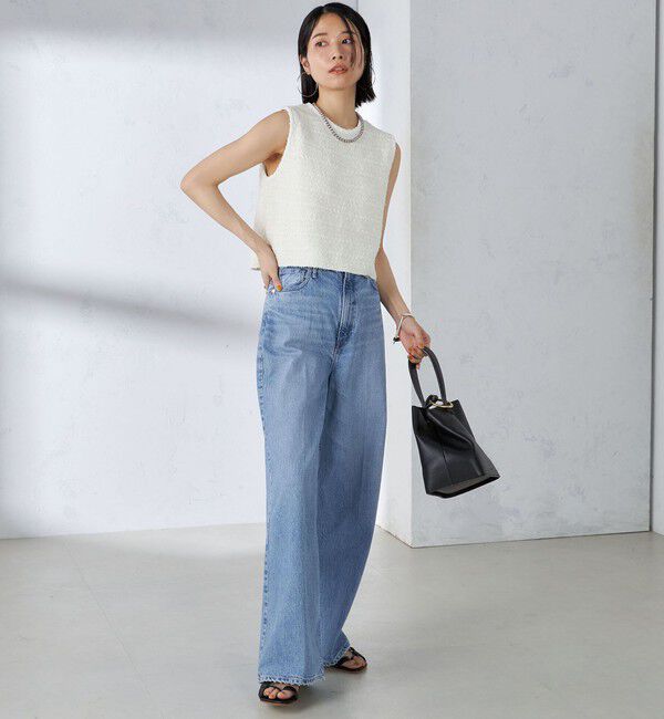 SHIPS for women「〈手洗い可能〉バック ジップ ツイード ベスト」|ベスト・ジレ|