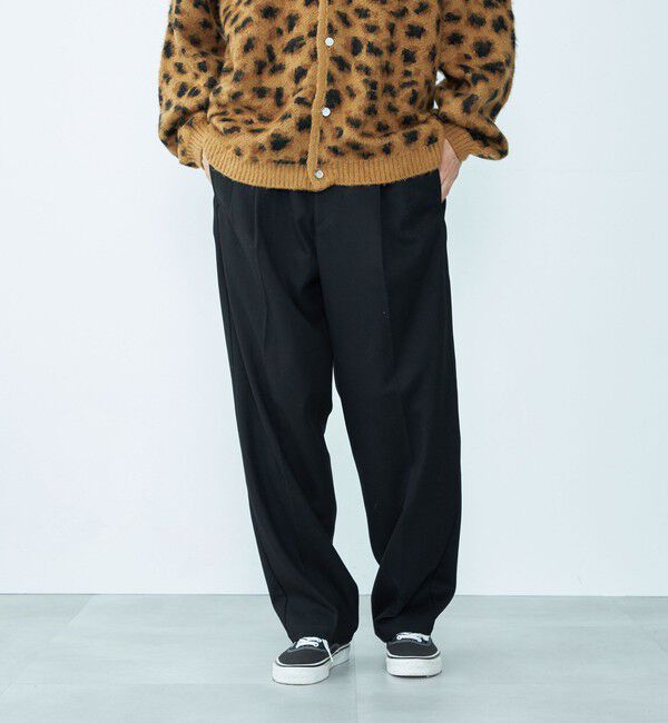 SHIPS「City Ambient Products: T/Rフラノ 2プリーツ ワイドテーパード スラックス」|スラックス|