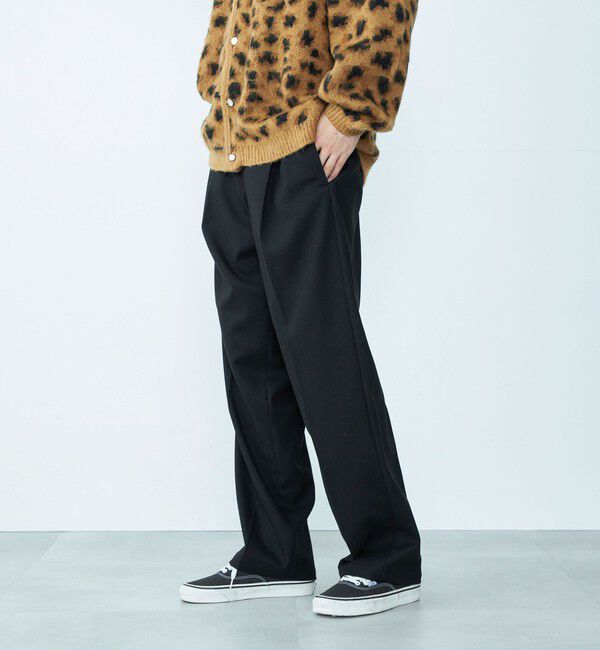 SHIPS「City Ambient Products: T/Rフラノ 2プリーツ ワイドテーパード スラックス」|スラックス|