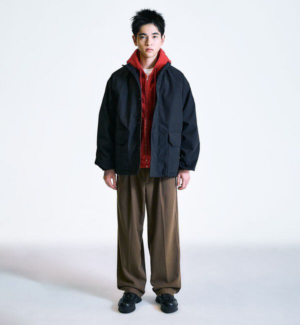 SHIPS「City Ambient Products: T/Rフラノ 2プリーツ ワイドテーパード スラックス」|スラックス|