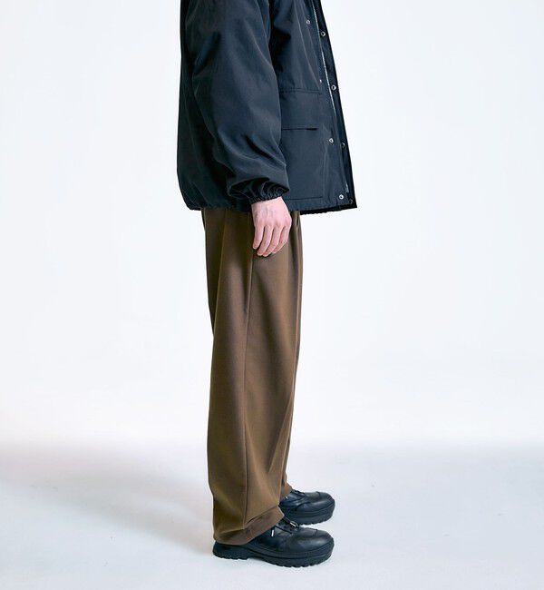 SHIPS「City Ambient Products: T/Rフラノ 2プリーツ ワイドテーパード スラックス」|スラックス|