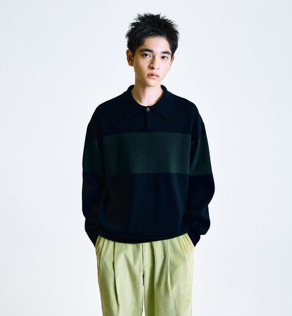 SHIPS「City Ambient Products:〈手洗い可能〉リラックス 1ボタン ニットポロシャツ」|ニット・セーター|