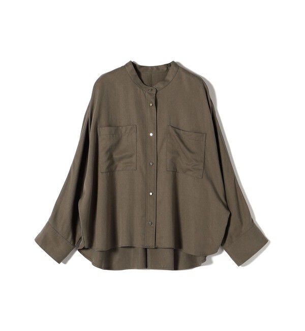 SHIPS for women「〈手洗い可能〉バンドカラー ショート 羽織り シャツ」|シャツ・ブラウス|