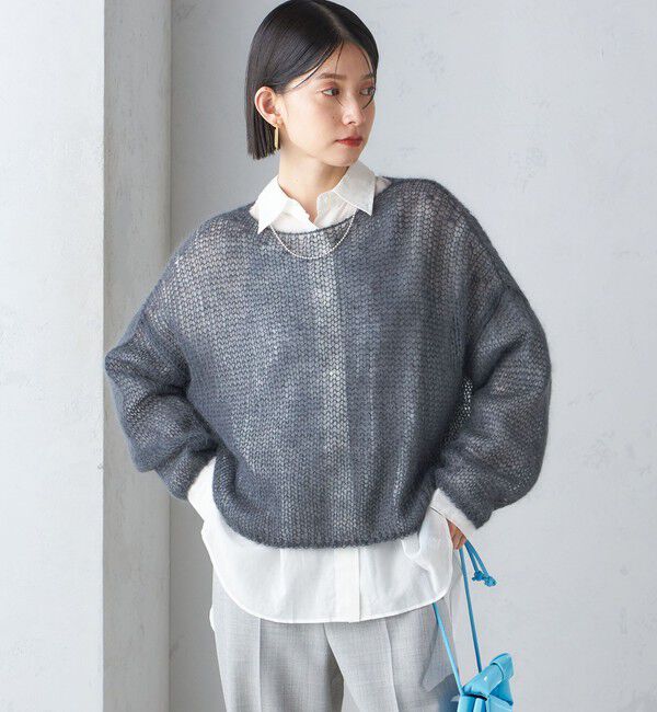 SHIPS for women「モヘヤ メッシュ プルオーバー」|ニット・セーター|