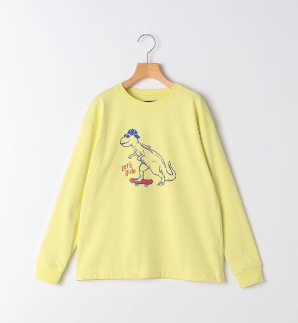 SHIPS KIDS「SHIPS KIDS:140～160cm /〈吸水速乾〉恐竜 プリント 長袖 TEE」|Tシャツ・カットソー|イエロー系