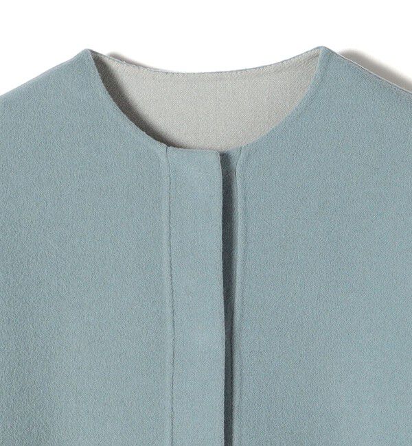 SHIPS for women「リバー ファー ポケット コート」|ノーカラーコート|