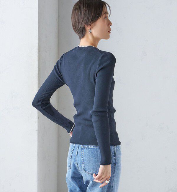 SHIPS for women「〈手洗い可能〉レーヨン ポリ リブ クルーネック プルオーバー」|ニット・セーター|