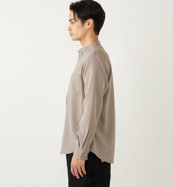 SHIPS Colors 「SHIPS Colors:〈洗濯機可能〉ウールライク バンドカラー シャツ」|シャツ・ブラウス|