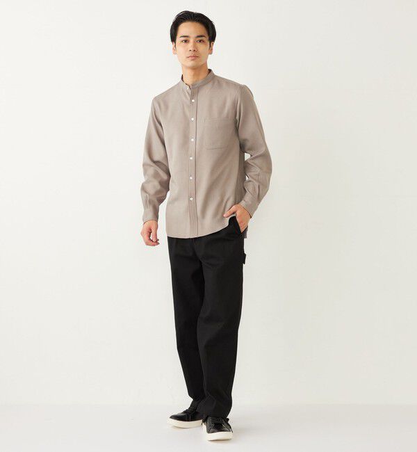 SHIPS Colors 「SHIPS Colors:〈洗濯機可能〉ウールライク バンドカラー シャツ」|シャツ・ブラウス|