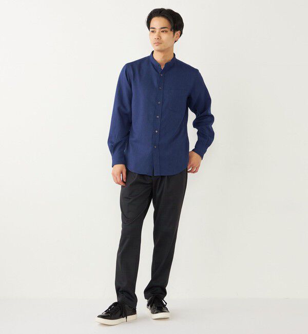 SHIPS Colors 「SHIPS Colors:〈洗濯機可能〉ウールライク バンドカラー シャツ」|シャツ・ブラウス|