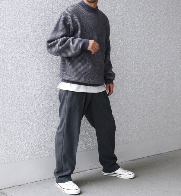 SHIPS any「SHIPS any:〈手洗い可能〉畦編み ストライプ クルーネック ニット◇」|ニット・セーター|