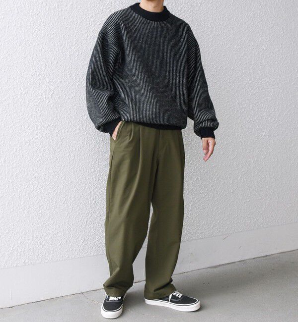 SHIPS any「SHIPS any:〈手洗い可能〉畦編み ストライプ クルーネック ニット◇」|ニット・セーター|