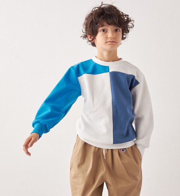 SHIPS any「SHIPS any:〈洗濯機可能〉デザイン ポンチ クルーネック プルオーバー <KIDS>◇」|スウェット・ジャージ|ブルー