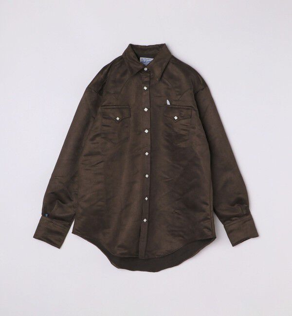 SHIPS「ROCKMOUNT: ポリエステル フェイクスウェード ウエスタン シャツ」|シャツ・ブラウス|ダークブラウン