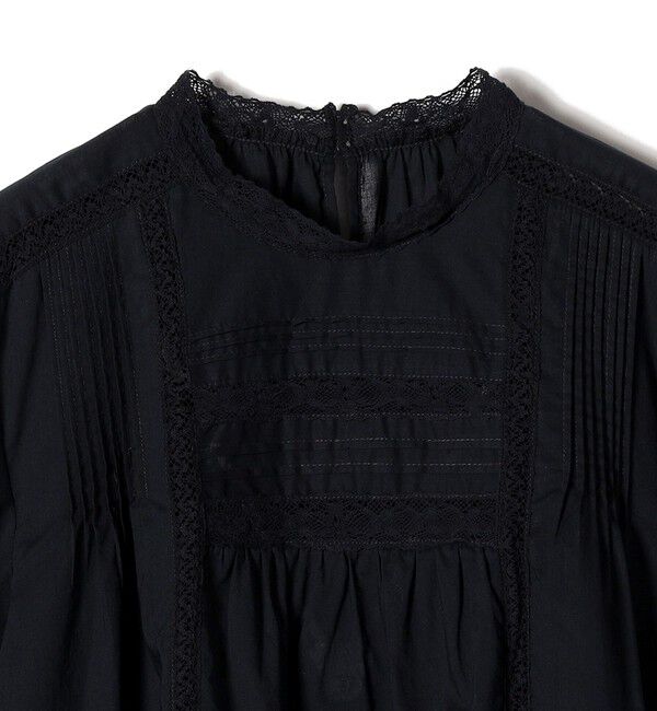 SHIPS for women「SHIPS Primary Navy Label:〈手洗い可能〉レース ピンタック ブラウス」|シャツ・ブラウス|