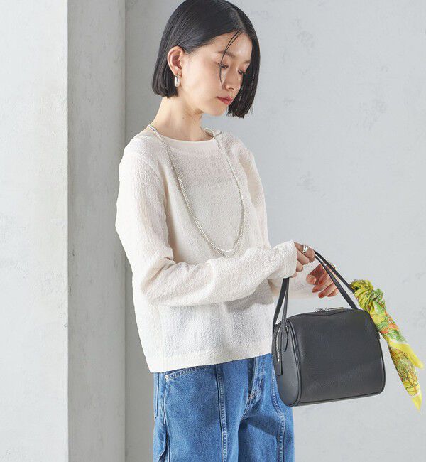 SHIPS for women「〈手洗い可能〉シアー ネック ポコビュー TEE ブラウス」|シャツ・ブラウス|