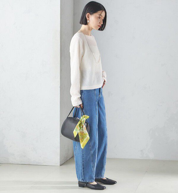 SHIPS for women「〈手洗い可能〉シアー ネック ポコビュー TEE ブラウス」|シャツ・ブラウス|