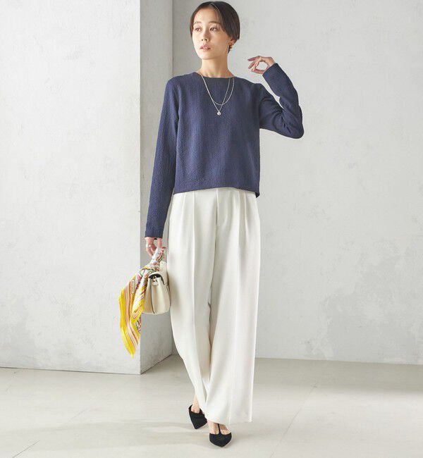 SHIPS for women「〈手洗い可能〉シアー ネック ポコビュー TEE ブラウス」|シャツ・ブラウス|