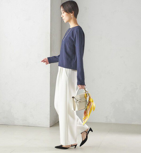 SHIPS for women「〈手洗い可能〉シアー ネック ポコビュー TEE ブラウス」|シャツ・ブラウス|