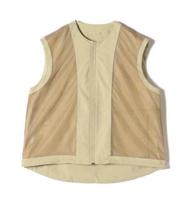 SHIPS for women「SHIPS Primary Navy Label:タフタ ジップアップ ジレ」|ベスト・ジレ|