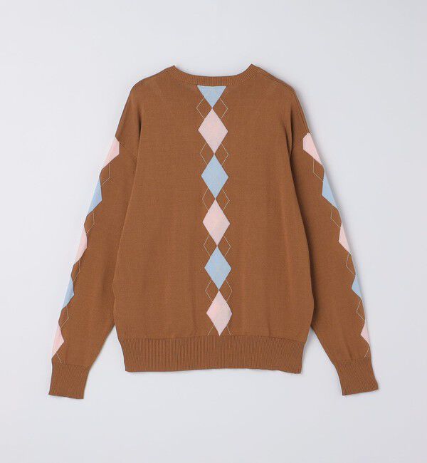 SHIPS「BATEAUX DE SHIPS:〈手洗い可能〉14ゲージ アーガイル クルーネック ニット」|ニット・セーター|