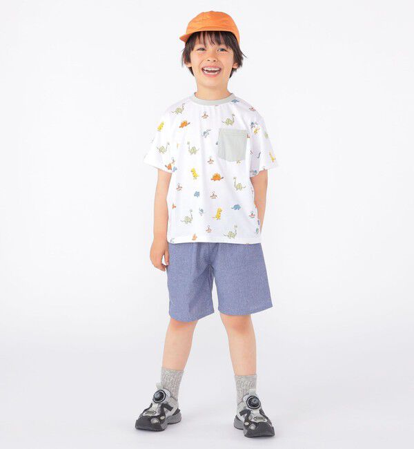 SHIPS KIDS「SHIPS KIDS:100～130cm / 恐竜 テキスタイル 半袖 TEE」|Tシャツ・カットソー|