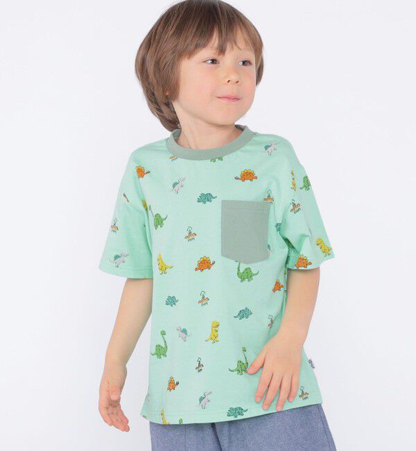 SHIPS KIDS「SHIPS KIDS:100～130cm / 恐竜 テキスタイル 半袖 TEE」|Tシャツ・カットソー|