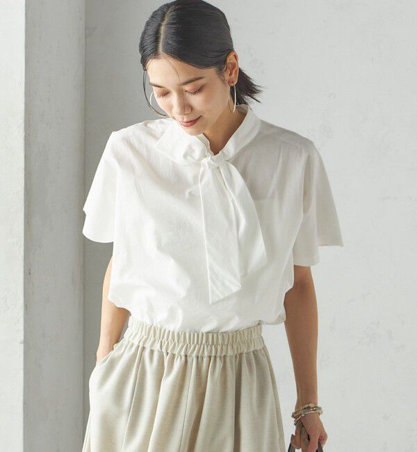 SHIPS for women「【SHIPS別注】Nell:〈手洗い可能〉リボン タイ ブラウス」|シャツ・ブラウス|