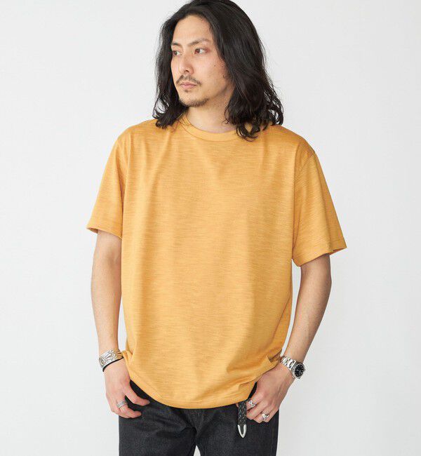 SHIPS「SHIPS: リネン ライク スラブ ショートスリーブ Tシャツ」|Tシャツ・カットソー|マスタード