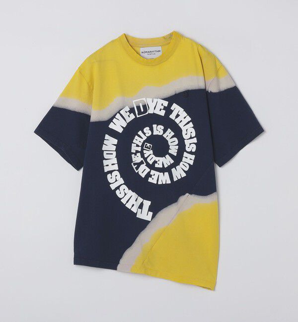 SHIPS「NOMARHYTHM TEXTILE: HAND DYE TWIST TEE PRINT」|Tシャツ・カットソー|ネイビー