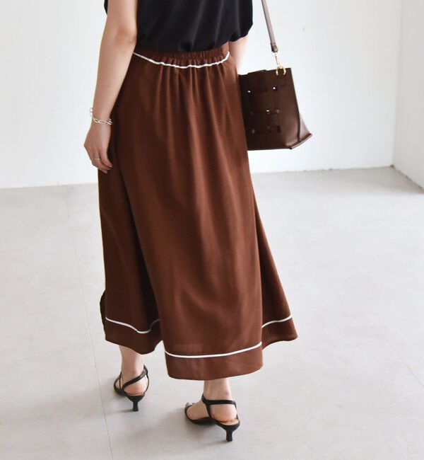 quaranciel「quaranciel:〈洗濯機可能〉パイピング Aライン ラップ スカート」|スカート|