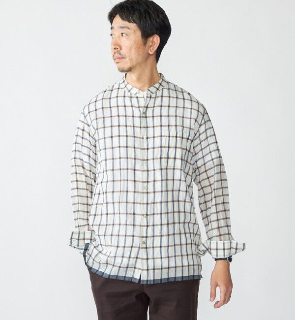 SHIPS「SHIPS: インディア バンドカラー ロングスリーブ シャツ」|シャツ・ブラウス|