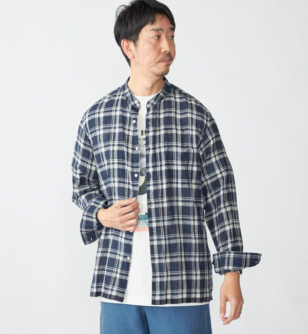 SHIPS「SHIPS: インディア バンドカラー ロングスリーブ シャツ」|シャツ・ブラウス|