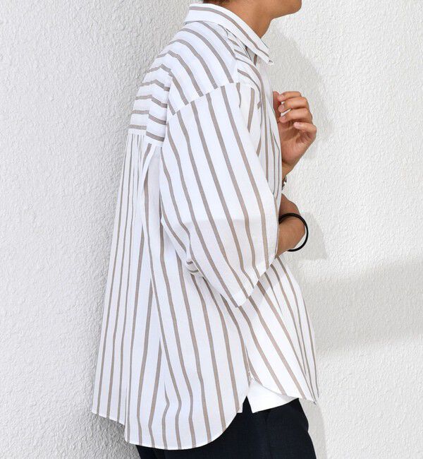 SHIPS any「SHIPS any: ストライプ スモールウェイブ スキッパー プルオーバーシャツ◇」|シャツ・ブラウス|