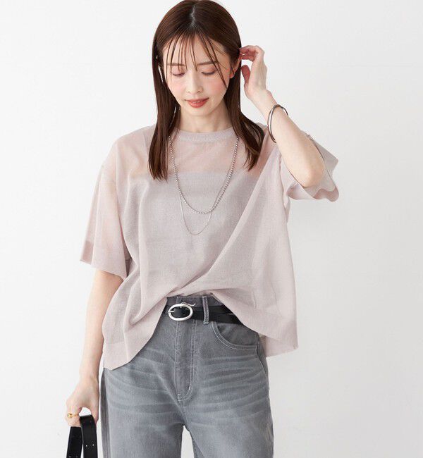 SHIPS Colors 「SHIPS Colors:〈手洗い可能〉シアー ニット TEE」|ニット・セーター|