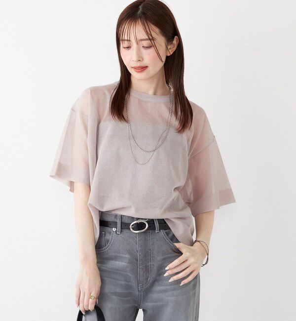 SHIPS Colors 「SHIPS Colors:〈手洗い可能〉シアー ニット TEE」|ニット・セーター|