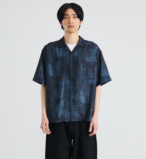 SHIPS「City Ambient Products: オープンカラー ウォール プリント シャツ」|シャツ・ブラウス|