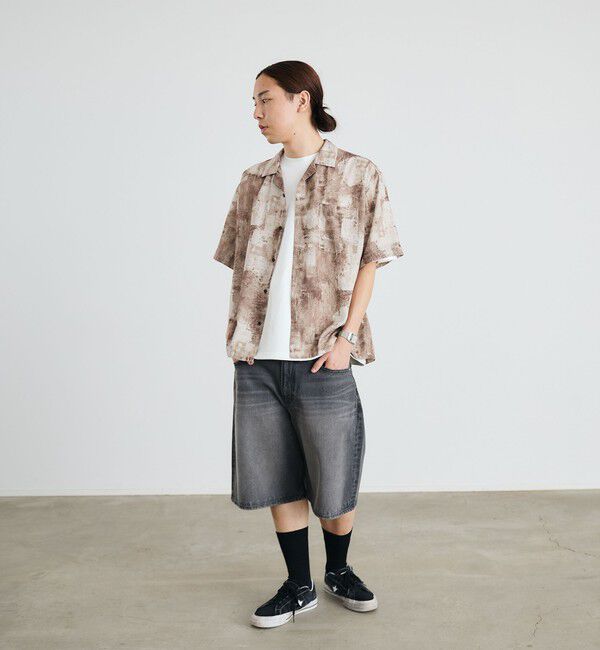 SHIPS「City Ambient Products: オープンカラー ウォール プリント シャツ」|シャツ・ブラウス|