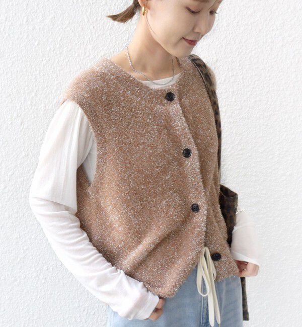 SHIPS for women「〈手洗い可能〉ラメ ニット ベスト」|ベスト・ジレ|