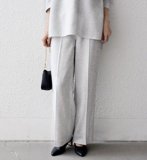 SHIPS any「SHIPS any:〈洗濯機可能〉ツイード ライク マリン パンツ［NAVY BLUE］」|スラックス|