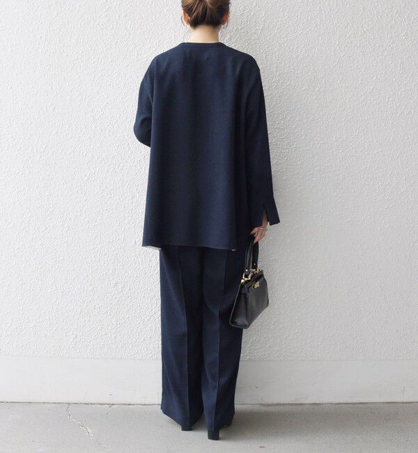 SHIPS any「SHIPS any:〈洗濯機可能〉ツイード ライク マリン パンツ［NAVY BLUE］」|スラックス|