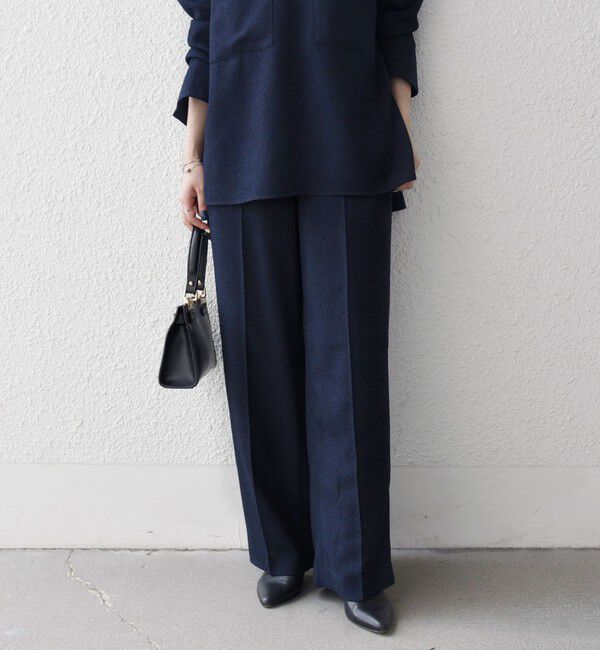 SHIPS any「SHIPS any:〈洗濯機可能〉ツイード ライク マリン パンツ［NAVY BLUE］」|スラックス|