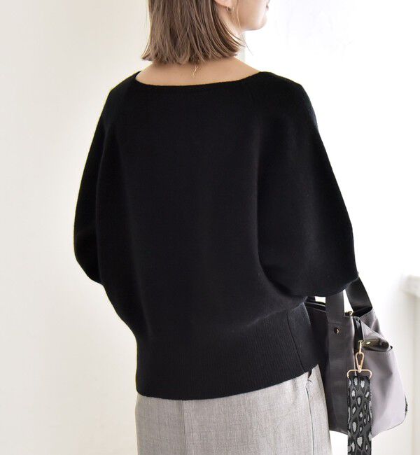 quaranciel「quaranciel:〈手洗い可能〉AQUA カシミヤ ミックス ボートネック ロングリブ パフ ニット」|ニット・セーター|