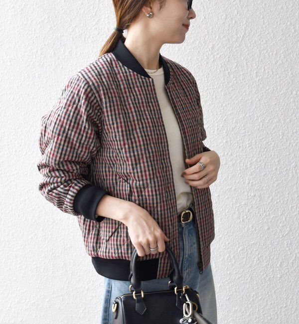 SHIPS any「SHIPS any: キルティング チェック バーシティ ブルゾン」|ブルゾン・スタジャン|