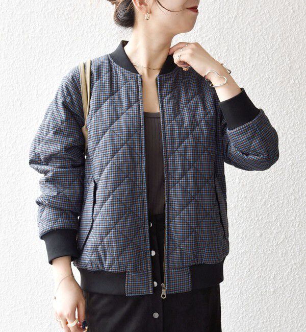 SHIPS any「SHIPS any: キルティング チェック バーシティ ブルゾン」|ブルゾン・スタジャン|