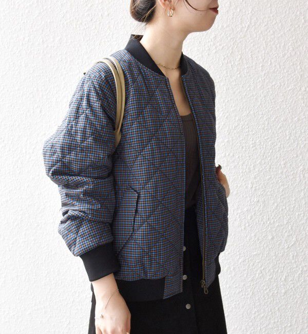 SHIPS any「SHIPS any: キルティング チェック バーシティ ブルゾン」|ブルゾン・スタジャン|